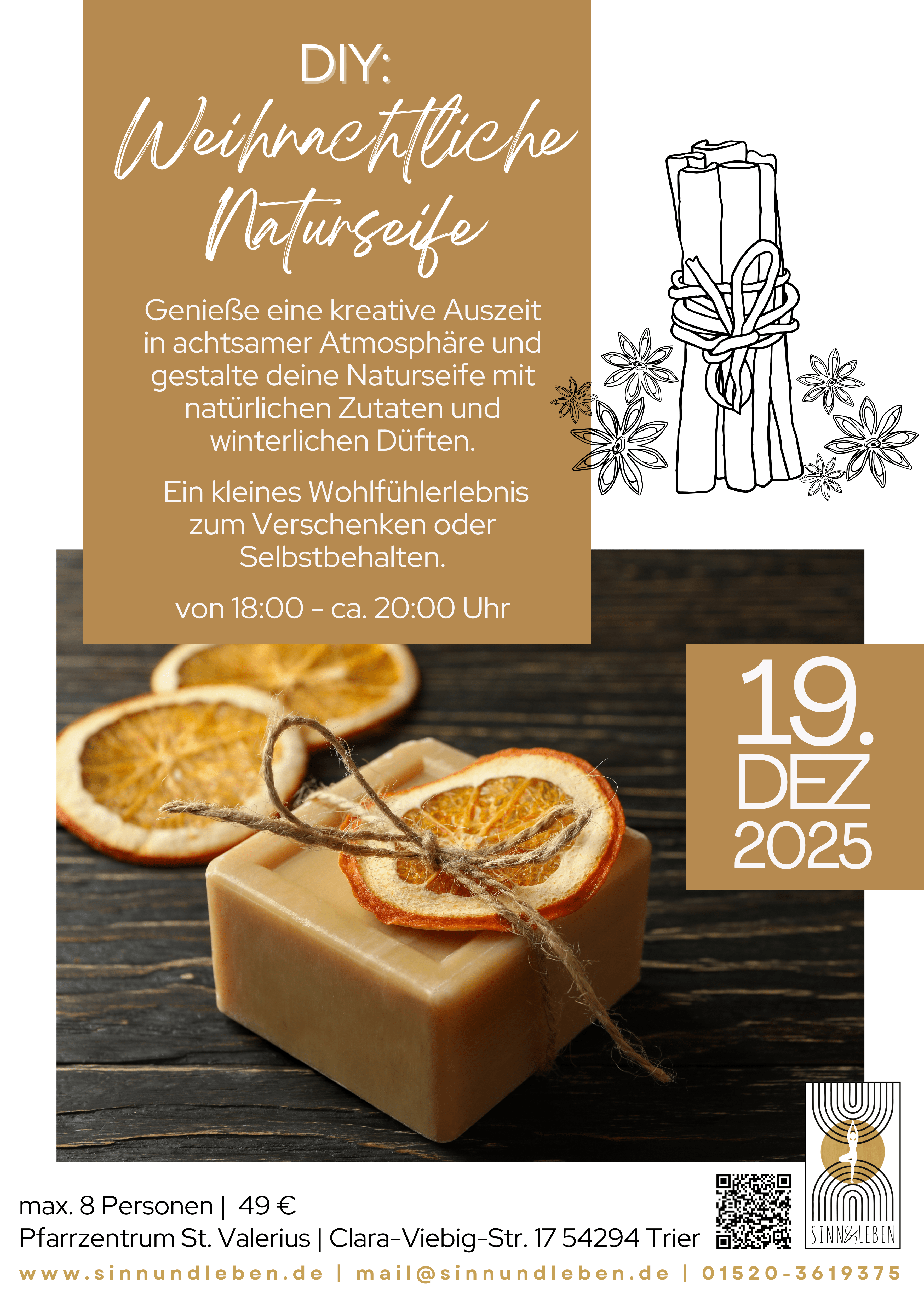 DIY weihnachtliche Naturseife